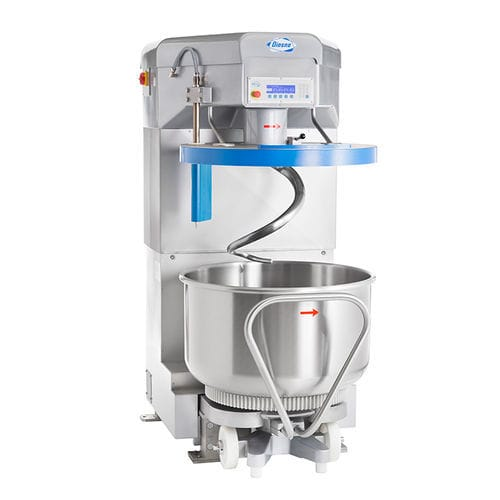 Masseira espiral Diosna em aço inox com tacho móvel